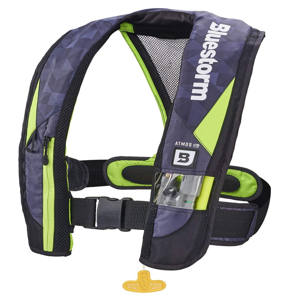 BLUESTORM Atmos 40 Automatic/Manual Inflatable PFD Life Jacket for Adults (Hi-Vis Green) | US Coast Guard (USCG) Approved Life Vest