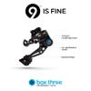 Box Three Prime 9 X-Wide Rear Derailleur Bicycles MTB Hanger Non-Direct Mount for Mountain Bike, Cycling Finished Matte Onyx Sealed Bearing Pulleys | Black view 2