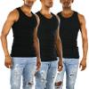 ToBeInStyle Men's 3-Pack A-Shirt Tank Top Muscle Shirt - Black - 4XL view 1