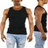 ToBeInStyle Men's 3-Pack A-Shirt Tank Top Muscle Shirt - Black - 4XL view 3