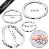 12 PCS Key Rings Set  4 Sizes (Oval & Round) Flat Stainless Steel Keyrings, Nickel Finish, Durable & Rust Resistant for Keys, Pet Tags, Crafts, Gifts view 2