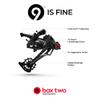 Box Two Prime 9 X-Wide Rear Derailleur Bicycles MTB Hanger Non-Direct Mount for Mountain Bike, Cycling Finished Gloss Hard Onyx Sealed Bushing Pulleys | Black view 2