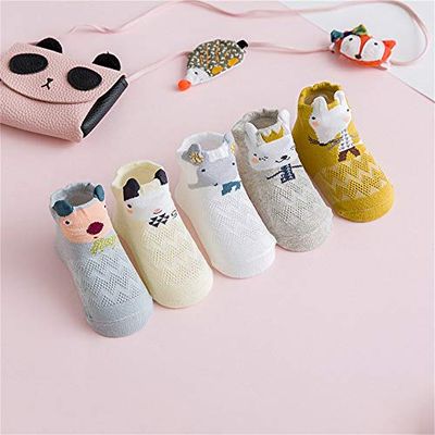 5 Pairs/lot Summer Mesh Socks For Newborns Baby Cute Cartoon Socks For Girls Thin Soft Cotton Boy Child Socks Infants (S_0-12months, Model1)
