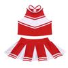 Aislor Girls Kids Cheer Leading Outfits School Cosplay Party Suit Shell Tops with Pleated Skirt Set Red&White E 10 view 3