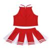 Aislor Girls Kids Cheer Leading Outfits School Cosplay Party Suit Shell Tops with Pleated Skirt Set Red&White E 10 view 4