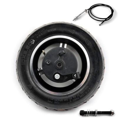 10 Inch CST Scooter Wheel With Drum Brake 10x2.5 Pneumatic Wheel Use CST Tire And Tube 1.8m Brake Cable 90mm Axle And Crowbar (wheel axle cable180)