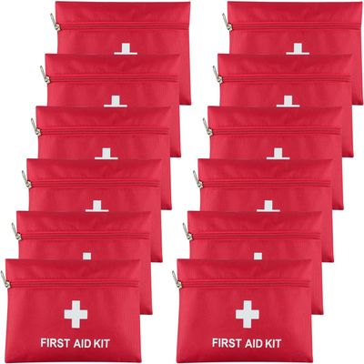 AOUTACC 12 Pack First Aid Empty Bag, Travel Empty First Aid Kit Pouch for Emergency at Home, Office, Car, Outdoors, Boat, Camping, Hiking(Bag Only)