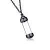 Stainless Steel Glass Cremation Urn Pendant, Ashes Holder Memorial Pendant Necklace with Chain, Keepsake Jewelry for Men Women,Black view 1