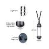 Stainless Steel Glass Cremation Urn Pendant, Ashes Holder Memorial Pendant Necklace with Chain, Keepsake Jewelry for Men Women,Black view 2