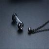 Stainless Steel Glass Cremation Urn Pendant, Ashes Holder Memorial Pendant Necklace with Chain, Keepsake Jewelry for Men Women,Black view 3