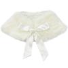 Yeahdor Flower Girls Wedding Birthday Party Gown Faux Fur Bolero Shrug Cloak Princess Cape Accessories Dress Cover up Beige One_Size view 1