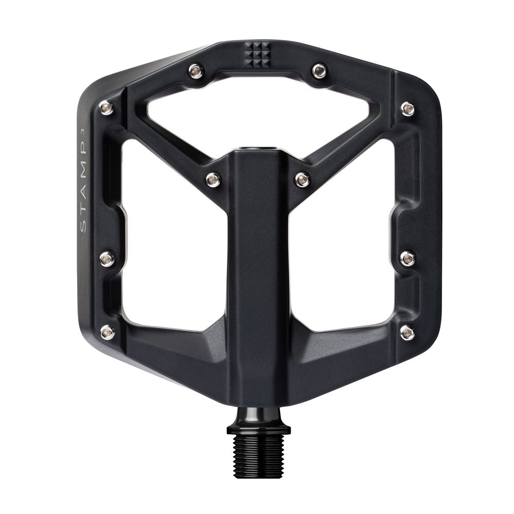Crankbrothers Stamp 3 Small Mountain Bike Pedals - Black - MTB Enduro Trail BMX Optimized Platform - Flat Pair of Bicycle Mountain Bike Pedals