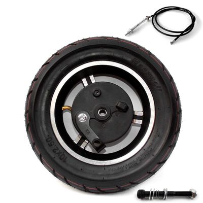 10 Inch Wheel With Brake 10x2.50 Inflated Wheel With Inner Tube And Expansion Brake 180 CM Brake Cable For Scooter Rear Wheel (wheel axle cable120)