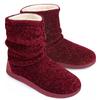 LongBay Women's Chenille Knit Bootie Slippers Cute Plush Fleece Memory Foam House Shoes (Medium / 7-8 B(M), Wine Red) view 1