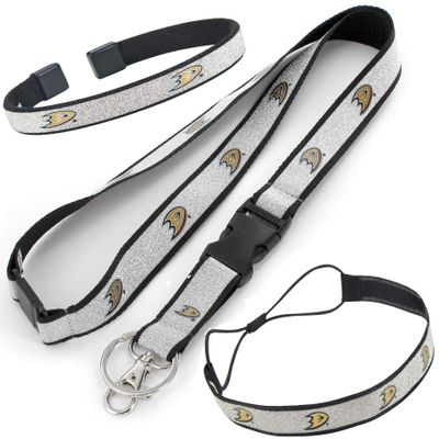 NHL Anaheim Ducks Sparkle Girls Lanyard, Elastic Headband and Bracelet Gift Bundle