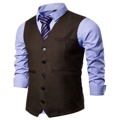 DONGD Mens Formal Suit Vest Business Dress Vest for Suit or Tuxedo