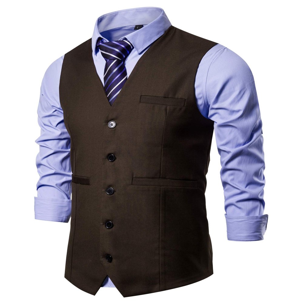 DONGD Mens Formal Suit Vest Business Dress Vest for Suit or Tuxedo