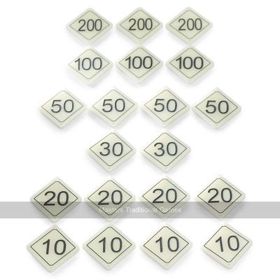 Set of 20 Bar Billiards Table Numbers (Plastic Diamond Shaped for Tables with 1 x 30 and 2 x 10 Holes)