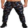 Smilily Men's Closed Bottom Sweatpants Zipper Pockets Drawstring Camo Joggers Pants for Gym Workout view 1