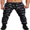 Smilily Men's Closed Bottom Sweatpants Zipper Pockets Drawstring Camo Joggers Pants for Gym Workout view 1