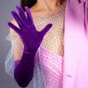 DooWay 23-inch Long Velvet Gloves Opera 60cm Long Stretchy Touchscreen Sensitive Purple Violet Lilac view 2