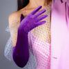 DooWay 23-inch Long Velvet Gloves Opera 60cm Long Stretchy Touchscreen Sensitive Purple Violet Lilac view 4