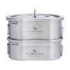 Boundless Voyage Titanium Camping Pots Set with Hanging Ring Ultralight Portable Bowl Picnic Cookware Titanium Canteen Mess kit for Outdoor Hiking Backpacking Mountaineering Ti15123B view 1