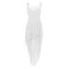 Aislor Kids Big Girls Splice Irregular High-Low Hem Ballet Dance Gymnastic Leotard Dress Lyrical Dancewear White 14 Years view 3
