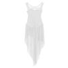 Aislor Kids Big Girls Splice Irregular High-Low Hem Ballet Dance Gymnastic Leotard Dress Lyrical Dancewear White 14 Years view 4