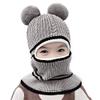 Baby Girls Boys Winter Hat Knitted Warm Fleece Lined Scarf Earflap Hood Scarves Skull Caps Ski Face Mask 2-6Y view 1