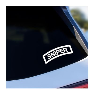 Sniper Tab Vinyl Decal (White, 10 inches Wide)