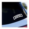 Sniper Tab Vinyl Decal (White, 10 inches Wide) view 1