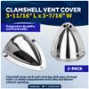 Five Oceans 2-Pack 316 Stainless Steel Clamshell Vent Cover, 1-Inch H x 2-1/2-Inch W Opening, 3-11/16-Inch L x 3-7/16-Inch W Base, Marine Wire Cover - FO4010-M2 view 2