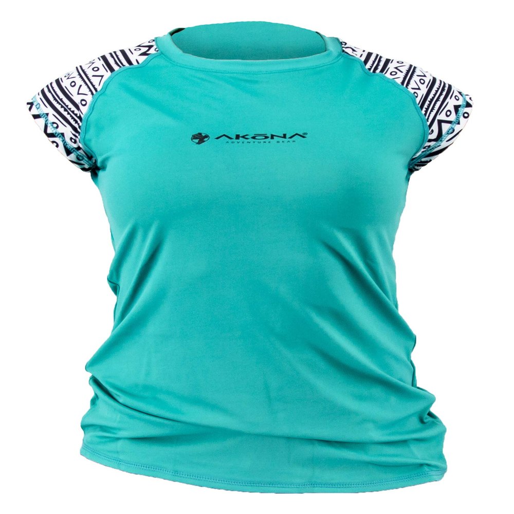 AKONA Women's Short Sleeve Rash Guard, Sun Shirt SPF50+, and Watersports Top. Snorkeling, Surfing, Paddling, Kayaking, Diving (Tiffany, XS)
