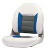 Tempress Authentic Folding Bass Boat Seat (White/Blue/Gray) view 1