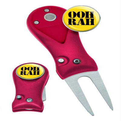 Clip Wipes Marines USMC Military Switchblade Style Divot Tool (Red-OOHRAH)