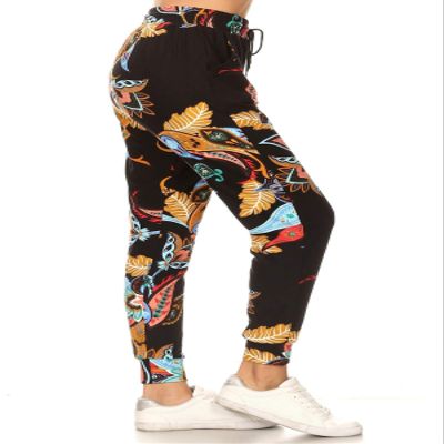 Leggings Depot JGA-R794-M Perfect Admiration Print Jogger Pants w/Pockets, Medium