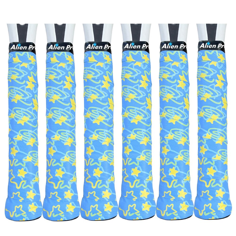 ALIEN PROS Tennis Racket Grip Tape (6 Grips) Tac Moisture Feel Tennis Grip Tennis Overgrip Grip Tape Tennis Racket Wrap Your Racquet for High Performance (6 Grips, Southern Stars)