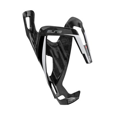Elite Vico Carbon Bottle Cage Glossy Black with White Graphic Ultra-Lightweight Italian Carbon Fiber