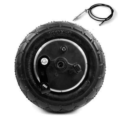 8 Inch Solid Wheel With Drum Brake 200x50 Non-pneumatic Wheel With Mechanical Brake Scooter Run Stability Control Run-flat Tire (solid wheel with cable180)