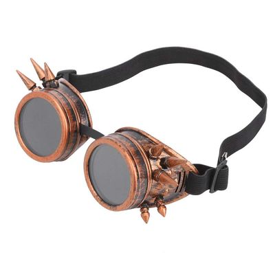 Alomejor Cycling Goggles Vintage Sunglasses Steampunk Goggles Windproof Motorcycle Glasses for Driving Cycling Fishing (Red Bronze)
