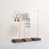 GemeShou 3pcs jewelry earring display stands for selling, Wooden Necklace Hanger Jewelry holder for show, Large Jewelry storage organizer shelfWalnut L shape jewelry shelf 3pcs-Large view 1