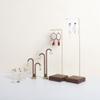 GemeShou 3pcs jewelry earring display stands for selling, Wooden Necklace Hanger Jewelry holder for show, Large Jewelry storage organizer shelfWalnut L shape jewelry shelf 3pcs-Large view 3