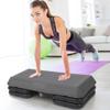 LEMY 28.5 Inch Bodybuilding Aerobic Stepper Platform, Exercise Fitness Workout w/ 4 Risers, Height Adjustable 4" - 6" - 8", Gray view 4