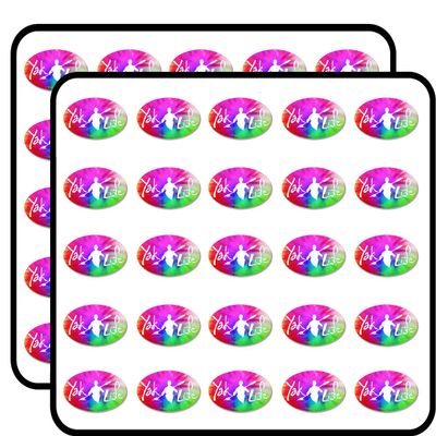 Oval Tie Dye Yak Life - Licensed Kayak Kayaking Kayaker Sticker for Scrapbooking, Calendars, Arts, Kids DIY Crafts, Album, Bullet Journals 50 Pack
