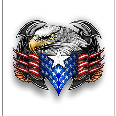 American Tribal Eagle Vinyl Bumper Sticker Decal 5"