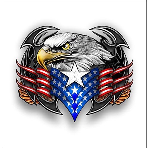 American Tribal Eagle Vinyl Bumper Sticker Decal 5"