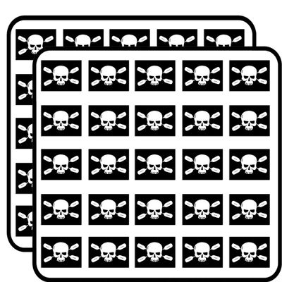 Skull and Paddles - Kayaking Kayak Rowing Canoe oars Row Sticker for Scrapbooking, Calendars, Arts, Kids DIY Crafts, Album, Bullet Journals 50 Pack