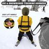 Odoland Kids Ski Snowboard Training Harness Toddler Skiing Harness with Removable Leash Speed Control Teaching for Beginners, Black view 2