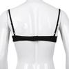 Aislor Men's Sissy Lingerie Floral Lace Wire-Free Unlined Bra Top Bralette Crossdress Underwear Black Medium view 4
